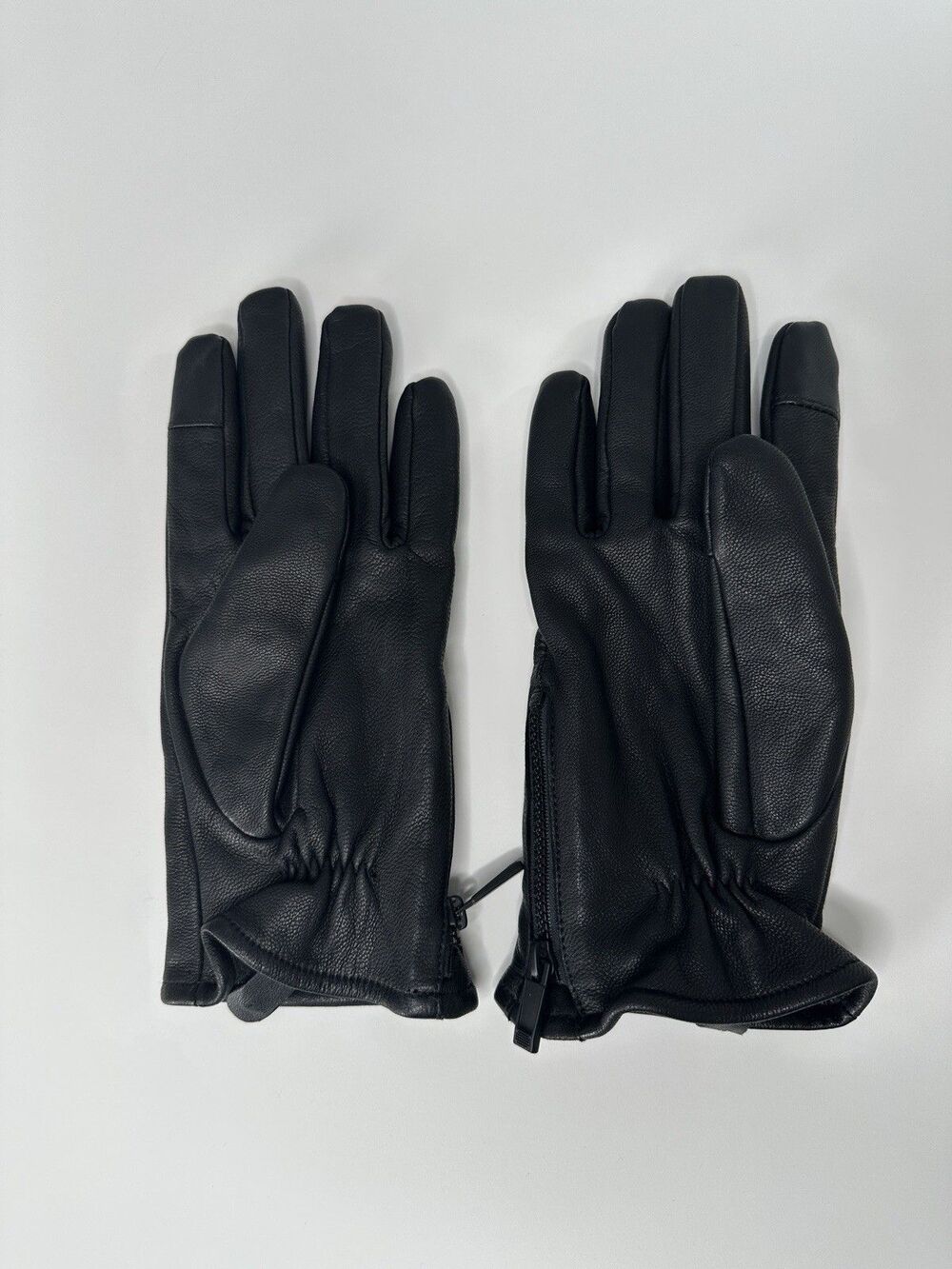 Calvin Klein Adult Full Grain Goat Leather Gloves Black Size L